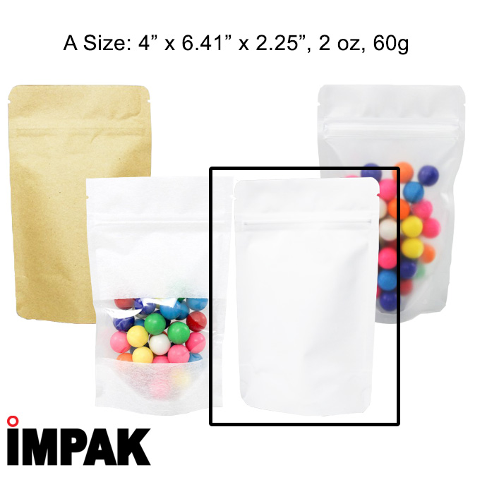 Opaque Matte White Metallized Mylar Bag-1/4 oz Bag-100, 500 or 1000 ct 100 Count - Mj Wholesale