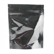 5.3675" x 6.5" x 2.5" OD Black Stand Up Pouch with ZipSeal™, Tear Notches, and Valve (1,000/case) - CBBWS25ZV