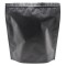 bottom gusset expandsto make a bottom to stand on black zipper pouch standing