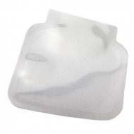 3.5" x 3.5" OD Transparent Vacuum Pouch with die cut rounded corners and wide fill tip