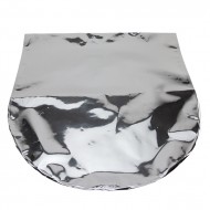 silver semi-circle half pouch with square opening