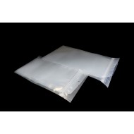 two empty transparent zipseal pouches with hang hold and tamper proof seal
