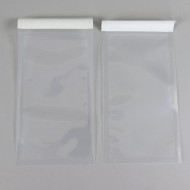 small clear pouch with lip and tape