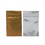 2.75" x 4.5" O.D. Clear/Gold Vista Pouch with Tamper Evident ZipSeal™ and Tear Notch