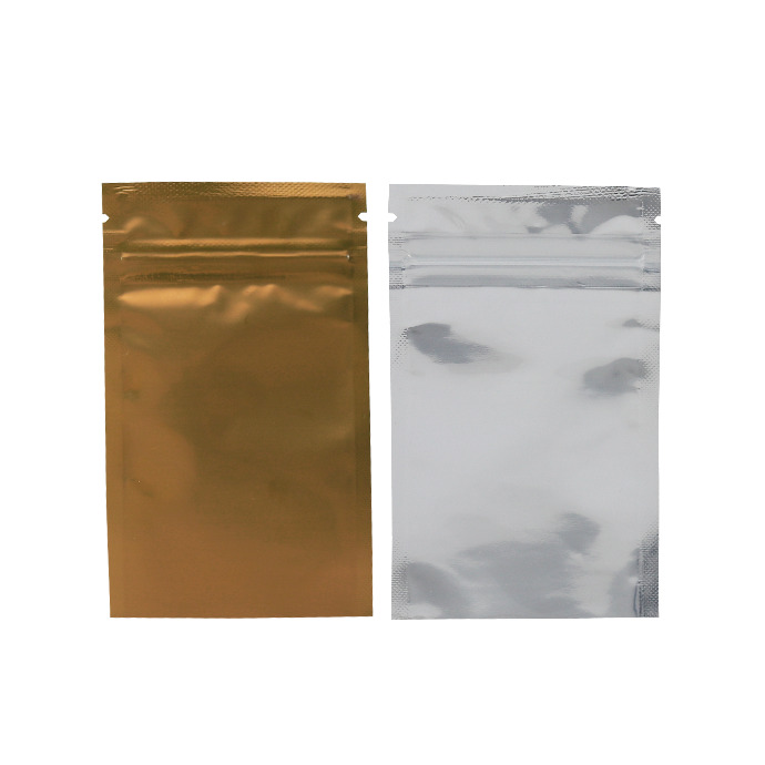 2.75" x 4.5" O.D. Clear/Gold Tamper Evident ZipSeal Pouch - 0275VST045ZTE