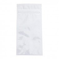 3.5" x 9.5" OD White MylarFoil Pouch with Tamper Evident ZipSeal