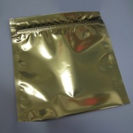 6.5" x 7" Gold MylarFoil Pouch with Tamper Evident ZipSeal 