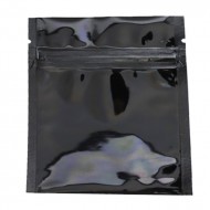 5.5" x 5.25" Black MylarFoil ZipSeal Mini Pouches with Tear Notch