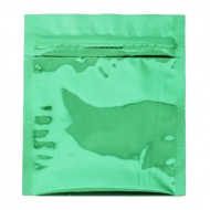 3.4" x 4.0" Green Mylar Foil ZipSeal Mini Pouches 3.4" x 4.0" Green Mylar Foil ZipSeal Mini Pouches