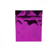 3.4" x 4.0" O.D. PAKVF4M-Purple 2 side seal pouch with zipper and tear notch