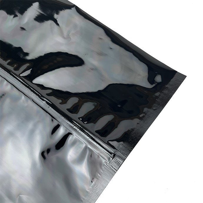 Black zipseal bag with black CPE custom lamination material