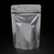 4.5" x 6.75" x 2.75" O.D. Silver Mylar Foil Stand Up Pouch with Zip Seal and Tear Notch (1,000/case) - AR0275Z