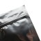load, seal and reposen with tear notches for tamper evident deign close up of silver tear notches on zipseal end