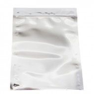 single silver high barrier 3 -side seal empty pouch and open zipper end
