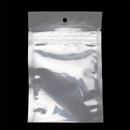 OD  Transparent vacuum pouch with tamper evident ZipSeal, tear notch and 0.25" hang hole