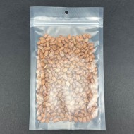 two empty transparent zipseal pouches with hang hold and tamper proof seal