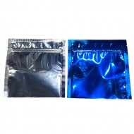 6.5" x 6.5" OD Clear/Blue Vista Pouch with Tamper Evident ZipSeal™ and Tear Notches (1,000/case) - VBL065065ZTE