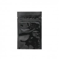 3.4" x 5.25" OD Black MylarFoil Pouch with ZipSeal