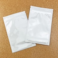4.25" x 6.6" White MylarFoil Pouch with ZipSeal