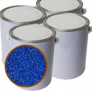 4 white 5lb cans with preview window showing Blue 0.3-1mm Indicating Silica Gel