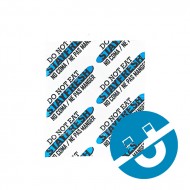 100cc Non-Iron Oxygen Absorbers pack for lines including metal detectors 100cc packet of Non-Iron non ferrous Oxygen Absorbers with icon depicting non magnetic