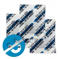 50cc Non-Iron Oxygen Scavengers case of non ferrous absorbers for use with metal detectors three 50cc packets of Non-Iron non ferrous Oxygen Absorbers with icon depicting non magnetic