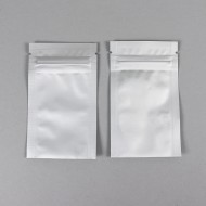 2.375" x 4.0" O.D. PAKVF4D 3 side seal pouch with zipper and tear notch - 02375MFD04ZTE