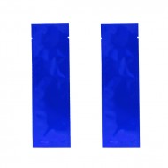 2.5" x 8.25" O.D. PAKVF4C Blue PMS 2945C  3 side seal bag with tear notch 1.0" from open end (1,000/case) - 025MFB0825TN