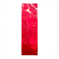 2.5" x 8.25" OD Red PAKVF4C 3 Side Seal Pouch with Bottom Tear Notches (1,000/case) - 025MFR0825BTN