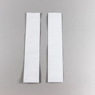 two thin white pouches with open zipper end