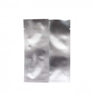 Two silver foil thin mini pouches with tear notch