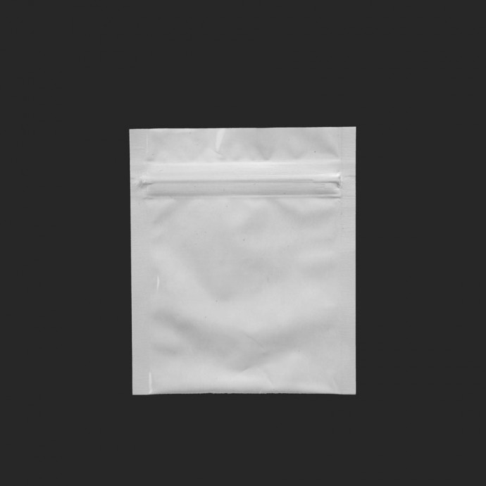 3.4" x 4" White MylarFoil Pouch with Zipper