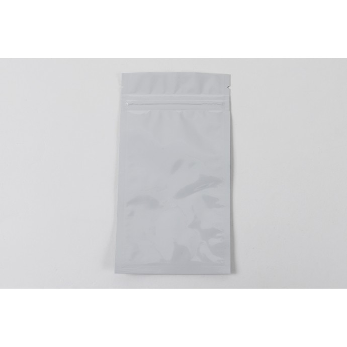 3.5" x 6.5" White MylarFoil Pouch with Zipper