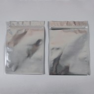 two empty foil PET zipper pouches