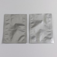 empty silver mylar foil 3-side seal pouches