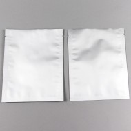 two 3 side seal silver pouches