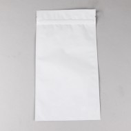 6" x 11" OD PAKVF4W White MylarFoil Pouch with Tamper Evident ZipSeal