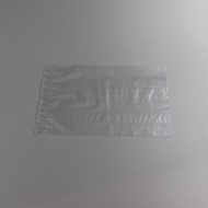 transparent 3-side seal pouch empty and grey