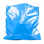 blue mylar foil pouch standing with product loaded