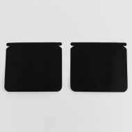 3.125"x 2.75" black custom shaped 3 side seal pouch