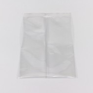 Empty clear Fin seal bag with enlarged sombrero hanging hole