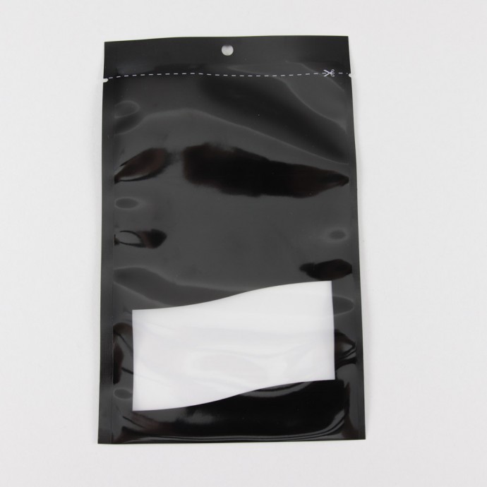 5" x 8" OD Black Pouch with Clear Window - V5RBXBKW0508