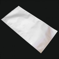 single empty white foil PET 3-side seal pouch