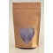 6" x 9.37" x 3.25" Kraft Mylar Foil Stand Up Pouch with Heart Window (1,000/case) - CNK325ZHRT