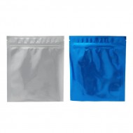 6" x 7" O.D. Clear/Blue Vista Pouch with Tamper Evident ZipSeal and Tear Notch