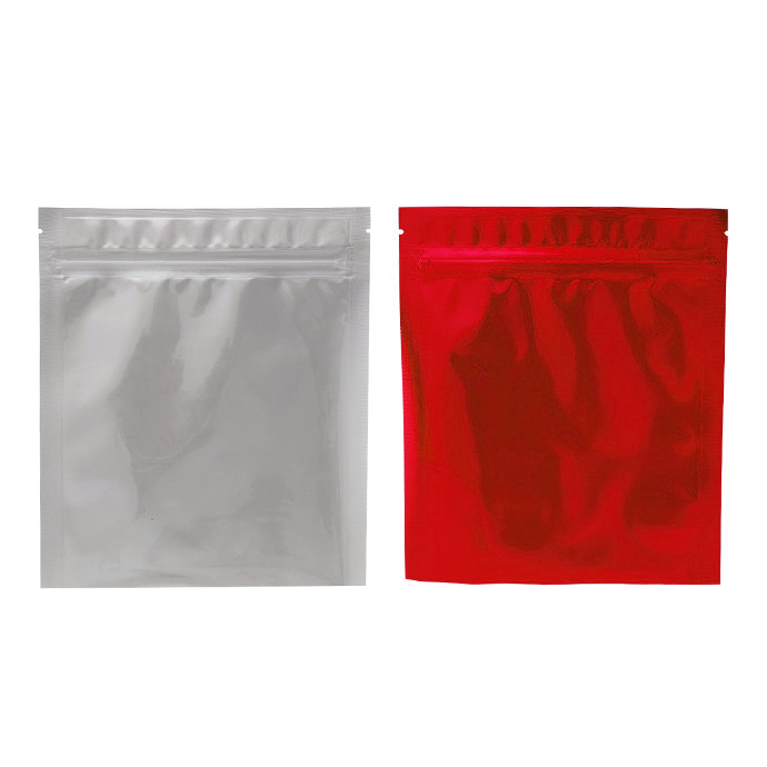 6" x 7" O.D. Clear/Red Vista Pouch with Tamper Evident ZipSeal and Tear Notch - 06VSTVF4CR07ZTE