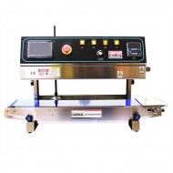 Pro band sealer with blue conveyor and built in inkjet printer