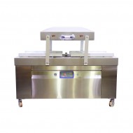 Double Chamber silver Vacuum Sealer held open