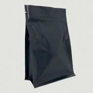 black block bottom bag with side gusset and zipper