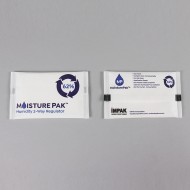 front and back of white humidity regulating packet